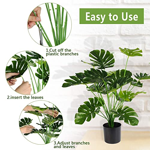 Toopify 28" Fake Plants Large Artificial Floor Faux Plants Indoor Tall for Home Office Living Room Decor