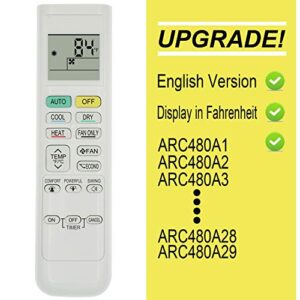 replacement for daikin air conditioner remote control arc480a1 arc480a2 arc480a3 arc480a4 arc480a5 arc480a6 arc480a7 arc480a8 arc480a9 arc480a10 arc480a11 english version display in fahrenheit