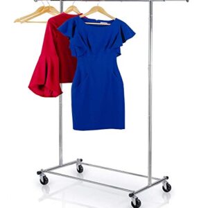 HOME IT Clothes Rack Heavy Duty Commercial Grade Chrome Clothes Rail for Clothing, Garment Rack Adjustable Clothing Rack, Clothing Rail 200 LBS Capacity
