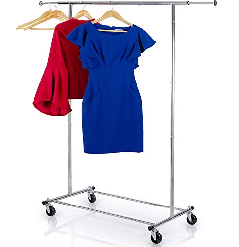 HOME IT Clothes Rack Heavy Duty Commercial Grade Chrome Clothes Rail for Clothing, Garment Rack Adjustable Clothing Rack, Clothing Rail 200 LBS Capacity