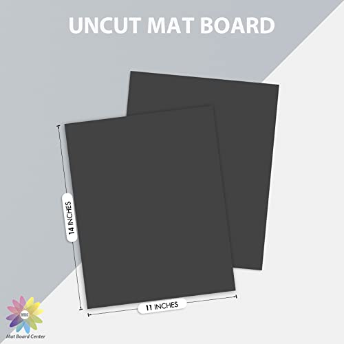 Mat Board Center, 11x14 Black Color Uncut Photo Mat Boards - 1/16" Thickness - for Frames, Prints, Photos and More (10 Pack)