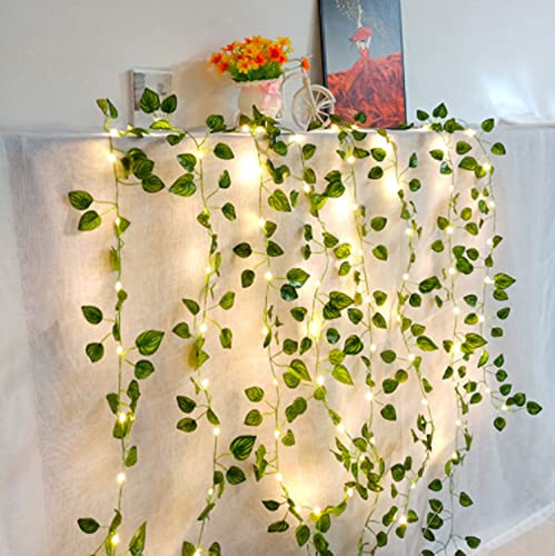 Vine String Lights, [1 Pack] Ivy Decor Maple Leaf Garland Wreath Hanging lamp with 20 LED, Fairy Night Lights for Home, Room, Bedroom, Wall Decoration (6.5 FT, Battery Powered)