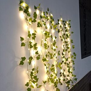 Vine String Lights, [1 Pack] Ivy Decor Maple Leaf Garland Wreath Hanging lamp with 20 LED, Fairy Night Lights for Home, Room, Bedroom, Wall Decoration (6.5 FT, Battery Powered)