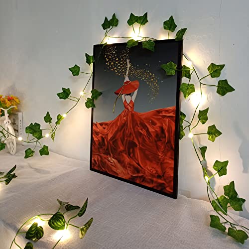 Vine String Lights, [1 Pack] Ivy Decor Maple Leaf Garland Wreath Hanging lamp with 20 LED, Fairy Night Lights for Home, Room, Bedroom, Wall Decoration (6.5 FT, Battery Powered)