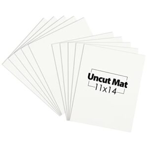 mat board center, 11x14 off white color uncut photo mat boards - 1/16" thickness - for frames, prints, photos and more (10 pack)