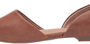 Amazon Essentials Women's D'Orsay Flat Ballet, Tan, 7.5