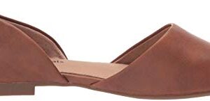 Amazon Essentials Women's D'Orsay Flat Ballet, Tan, 7.5