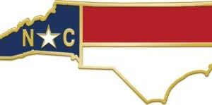 Crown Awards North Carolina State Flag Pins - Shape of North Carolina Lapel Pins, 30 Pack
