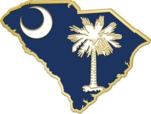 crown awards south carolina state flag pins - shape of south carolina lapel pins, 30 pack