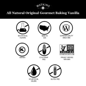 Watkins All Natural Original Gourmet Baking Vanilla with Pure Extract, 8 fl. oz. Bottle, 1-Pack