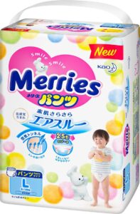japanese diapers pants merries l (large) 9-14 kg. 44 + 6 pieces