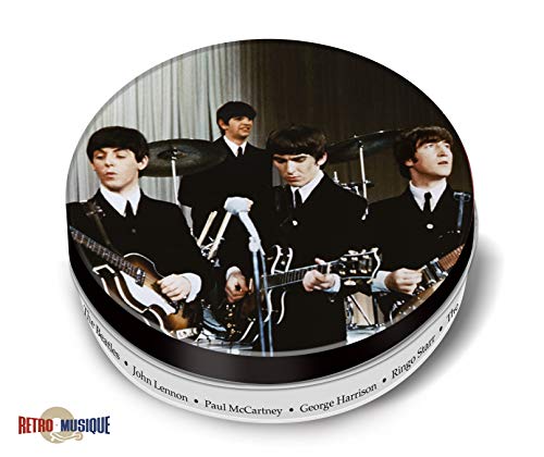 The Beatles - 8 Piece Mini Vinyl Record Coaster Set with Tin & Magnetic Bottle Opener by Retro Musique