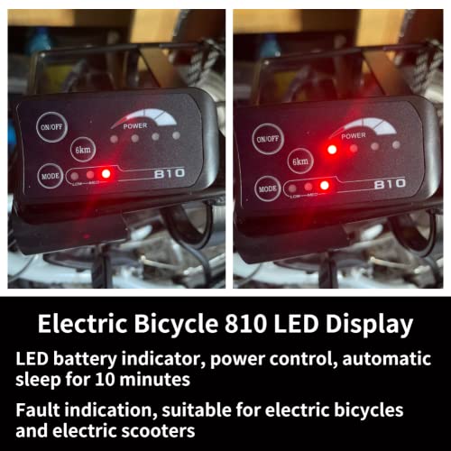 Acouto 810 LED Display for Electric Bike 810 Control Electric Bicycle with 5 Wire Cable Control LCD Display Panel