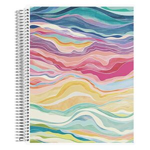 erin condren 8.5" x 11" spiral bound college ruled notebook - layers colorful. 160 lined page note taking & writing notebook. 80lb thick mohawk paper. stickers included