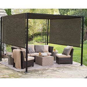patio outdoor shade universal replacement pergola canopy cover 7'x16' hollow out brown with grommets 2 sides weighted rods included shade screen panel for deck porch