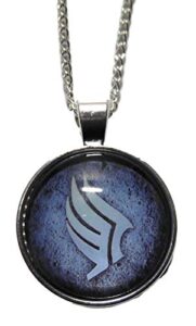 ec trading mass effect n7 paragon logo glass domed pendant necklace with 20" chain