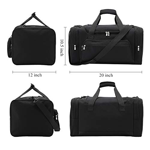 Sports Duffel Bag 20 inch for Travel Gym Black