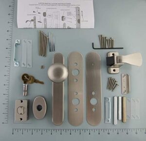 surface mount satin nickel storm door replacement hardware kit with key lock
