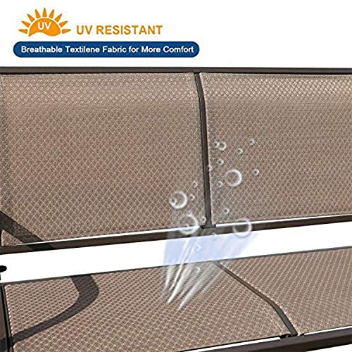 GOLDSUN Swing Glider Chair Patio Swing Bench for 2 Person, Outdoor & Indoor Lawn Steel Rocking Garden Loveseat with Cupholder for Outside,Patio, Backyard, Poolside(Coffee)