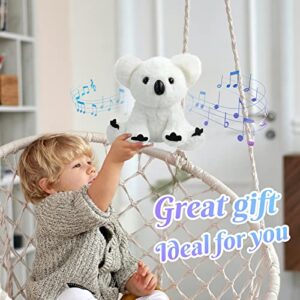 Glow Guards Musical Light up White Koala Stuffed Animal LED Singing Wildlife Soft Plush Toy with Night Lights Lullabies Birthday Idea Gift for Toddlers Kids, 10''