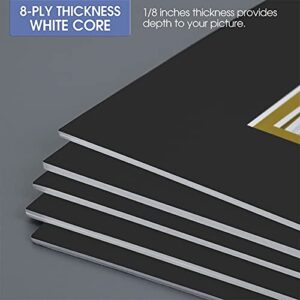 Golden State Art, 11x14 Double Mats for 8x10 - for Photos, Pictures, Frames - Acid-Free, 5 Pack, Black Over Old Gold