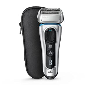 Braun Series 8 8330s Next Generation, Electric Shaver for Men, Rechargeable and Cordless Razor, Silver, Fabric Travel Case, Wet and Dry, Foil Shaver