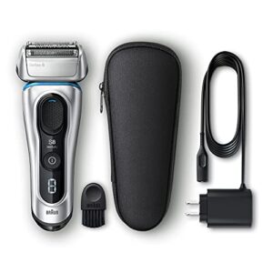 Braun Series 8 8330s Next Generation, Electric Shaver for Men, Rechargeable and Cordless Razor, Silver, Fabric Travel Case, Wet and Dry, Foil Shaver