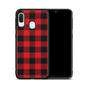 Red Plaid Case For Samsung Galaxy S21 Ultra S22 S20 Plus S20 FE 5G S21 FE Case Custom Christmas Holidays Buffalo Phone Cover A3