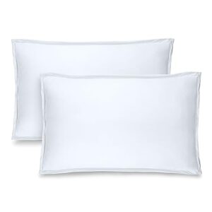 bare home standard pillow shams - set of 2 - premium 1800 ultra-soft microfiber - double brushed - bed pillow shams (standard pillow sham set of 2, white)