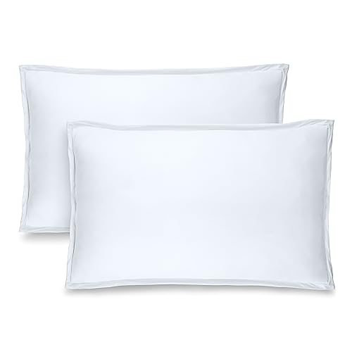 Bare Home Standard Pillow Shams - Set of 2 - Premium 1800 Ultra-Soft Microfiber - Double Brushed - Bed Pillow Shams (Standard Pillow Sham Set of 2, White)