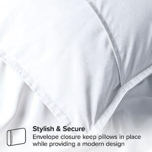 Bare Home Standard Pillow Shams - Set of 2 - Premium 1800 Ultra-Soft Microfiber - Double Brushed - Bed Pillow Shams (Standard Pillow Sham Set of 2, White)