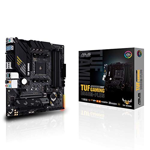 ASUS TUF Gaming B550M-PLUS AMD AM4 (3rd Gen Ryzen™) Micro ATX Gaming Motherboard (PCIe 4.0, 2.5Gb LAN, BIOS Flashback, HDMI 2.1, USB 3.2 Gen 2, Addressable Gen 2 RGB Header and Aura Sync)