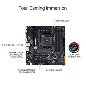 ASUS TUF Gaming B550M-PLUS AMD AM4 (3rd Gen Ryzen™) Micro ATX Gaming Motherboard (PCIe 4.0, 2.5Gb LAN, BIOS Flashback, HDMI 2.1, USB 3.2 Gen 2, Addressable Gen 2 RGB Header and Aura Sync)