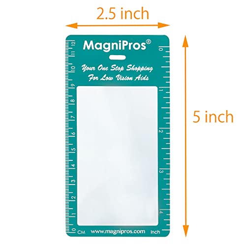 MAGDEPO 3X Magnifier Bookmark Ruler for Reading, Credit Card Size Magnifier, Credit Card Holder Card Protector with Magnifying Fresnel Lens