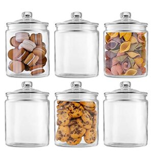 glass jars 32oz,maredash candy jar with lid for household,food grade clear jars (6 pack)