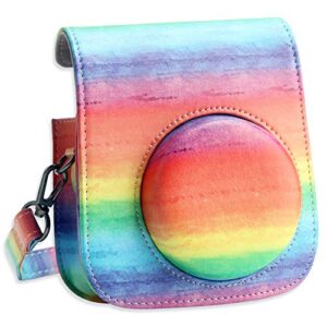 celion camera case for fujifilm instax mini 11 instant camera (rainbow)