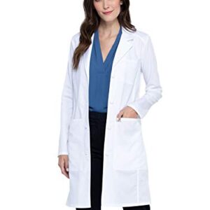 Cherokee Women Scrubs Lab Coat Workwear Revolution Tech 36" WW420AB, XL, White