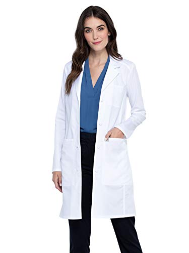 Cherokee Women Scrubs Lab Coat Workwear Revolution Tech 36" WW420AB, XL, White