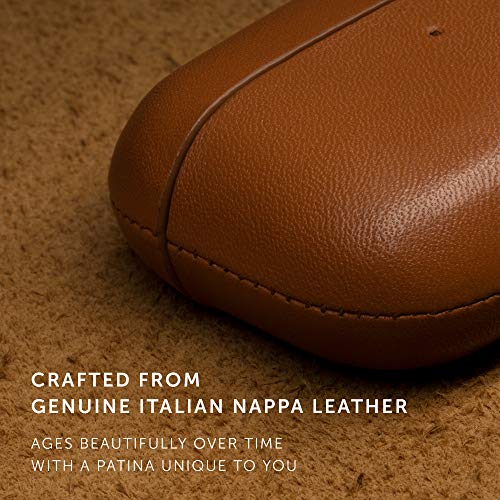 Native Union Leather Case for AirPods Pro – Handcrafted Fully-Wrapped Genuine Italian Leather case – Support Wireless Chargers – Compatible with AirPods Pro, Airpods Pro 2 (Tan)