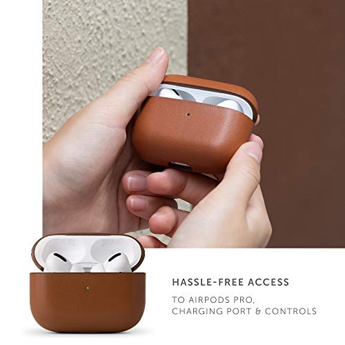 Native Union Leather Case for AirPods Pro – Handcrafted Fully-Wrapped Genuine Italian Leather case – Support Wireless Chargers – Compatible with AirPods Pro, Airpods Pro 2 (Tan)