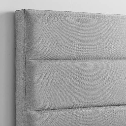 LUCID Upholstered 4 Channel Horizontal Tufted Headboard for King/California King Size Bed Frame (Stone)