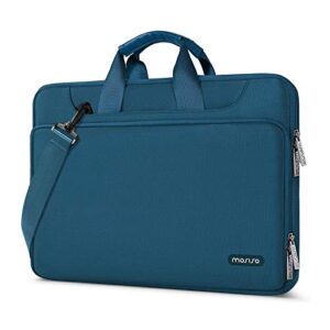 mosiso 360 protective laptop shoulder bag compatible with macbook air/pro,13-13.3 inch notebook,compatible with macbook pro 14 2023-2021 a2779 m2 a2442 m1,matching color sleeve with belt, teal green