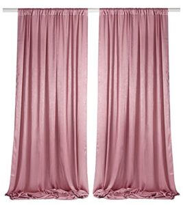 sherway 2 panels 4.8 feet x 10 feet mauve thick satin backdrop drapes, non-transparent window curtains for wedding bridal shower birthday anniversary christmas party stage decorations