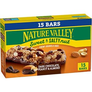 nature valley sweet and salty nut bars, dark chocolate peanut almond, 15 ct