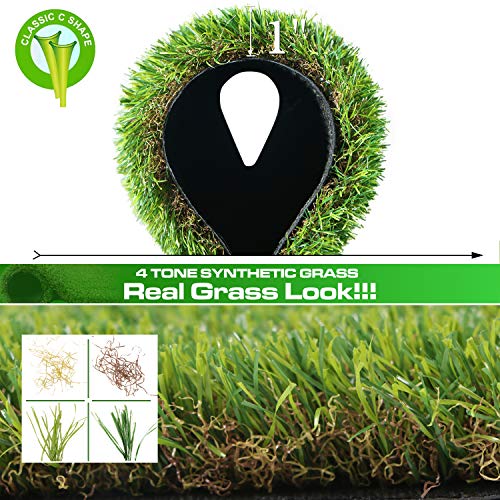 XLX TURF Realistic Artificial Grass Rug Indoor Outdoor - 3ft x 5ft, Thick Synthetic Fake Grass Dog Pet Turf Mat for Garden Lawn Landscape