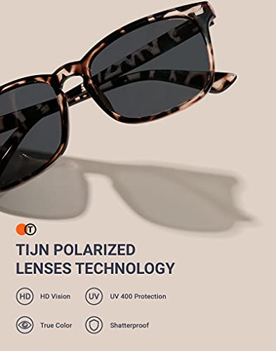 TIJN Polarized Sunglasses for Women Men Classic Trendy Stylish Sun Glasses 100% UV Protection