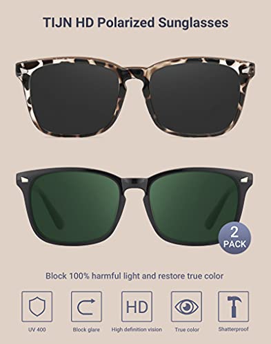 TIJN Polarized Sunglasses for Women Men Classic Trendy Stylish Sun Glasses 100% UV Protection