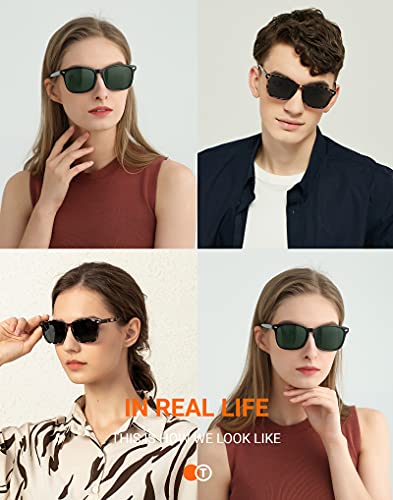 TIJN Polarized Sunglasses for Women Men Classic Trendy Stylish Sun Glasses 100% UV Protection