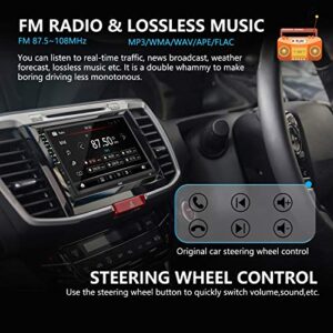 7" Car Stereo Double Din Touch Screen Car Radio Audio Receiver FM Radio Bluetooth Video Remote Control MP5/4/3 Player Android iPhone Mirror Link USB/SD/AUX Hands Free Calling with Camera