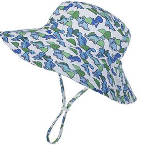 MaxNova Baby Sun Hat Toddler Summer UPF 50+ Baby Girl Bucket Hat Wide Brim Beach Hats for Baby Boys 2-7Years